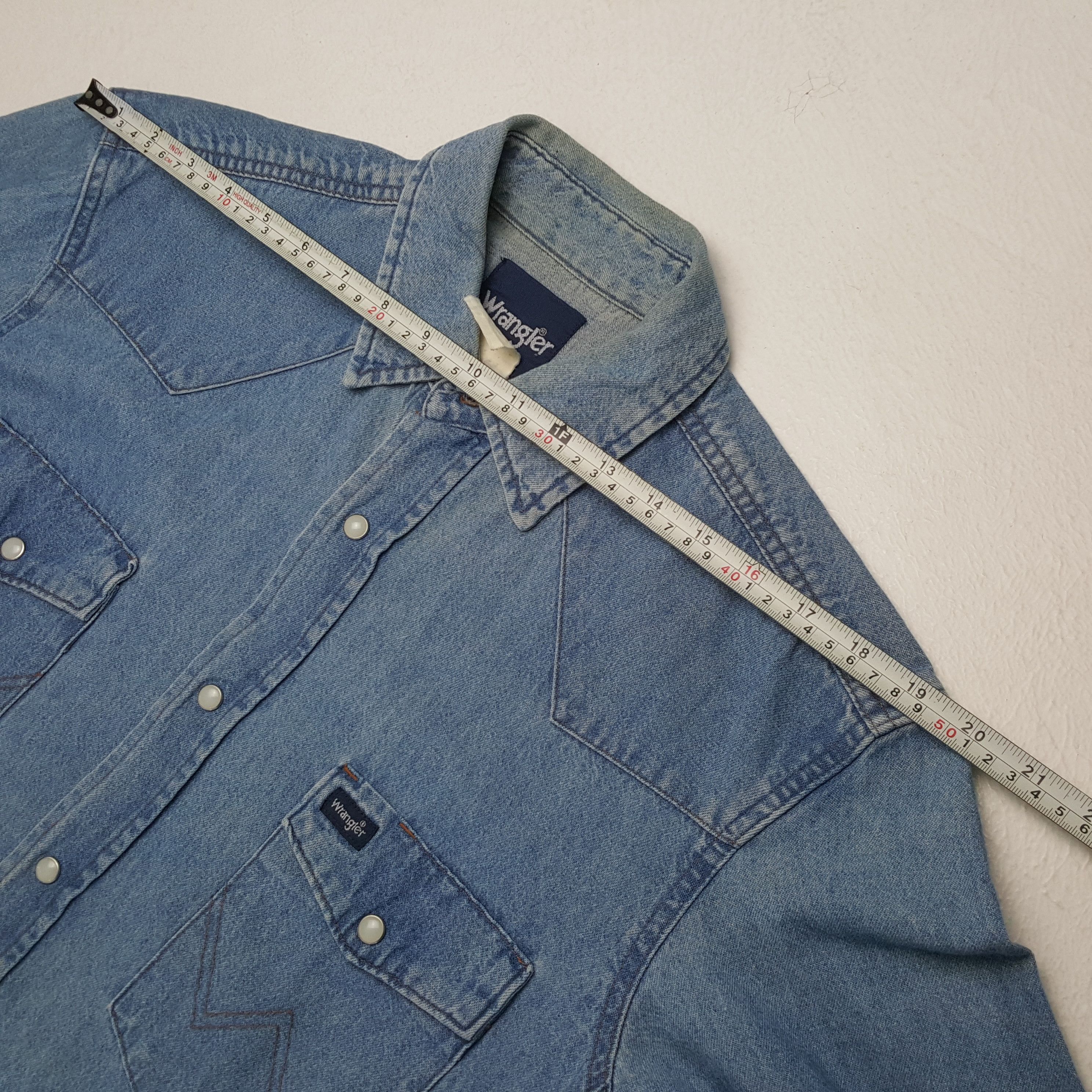 Vintage × Wrangler WRANGLER Fashion Style Double Pocket Design Shirt Size US L / EU 52-54 / 3 - 4 Thumbnail