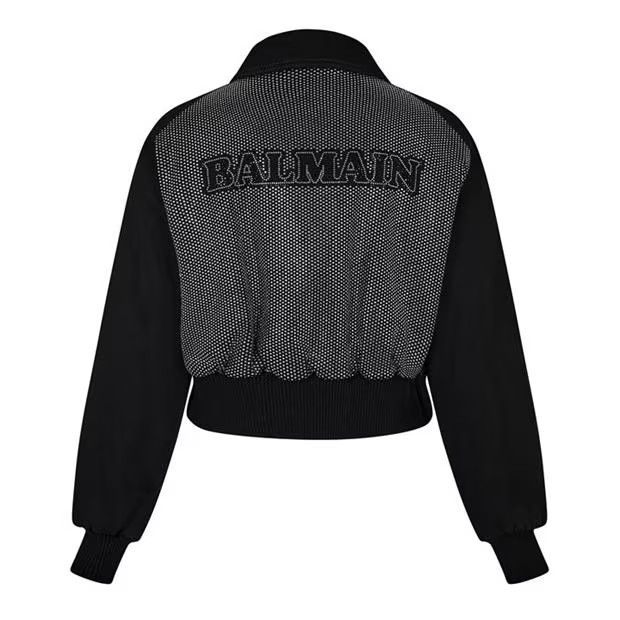 Balmain o1g2r1mq0924 Logo Jacket in Black & Grey Size M / US 6-8 / IT 42-44 - 2 Thumbnail