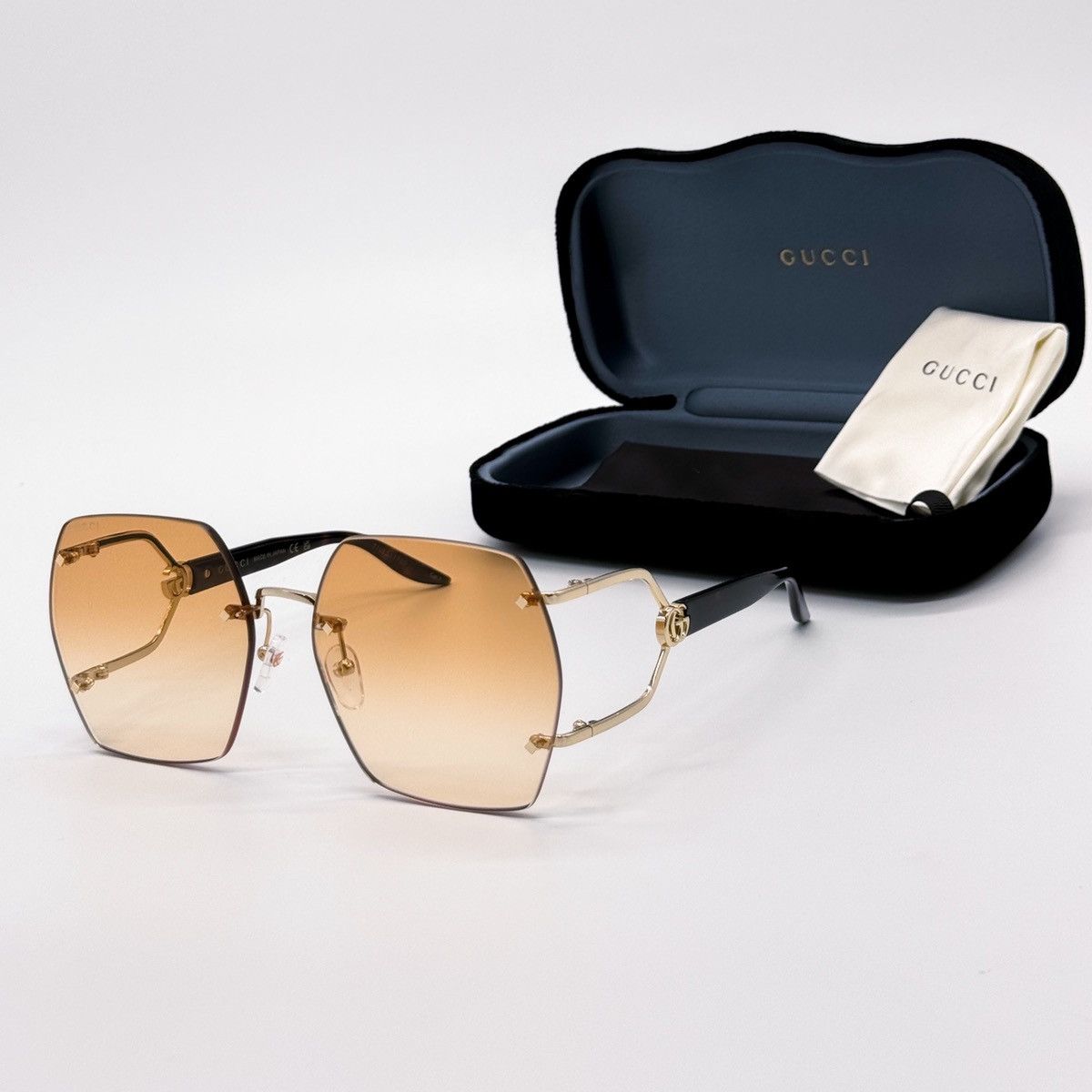 Gucci NEW GUCCI GG1562S 003 RIMLESS SQUARE BROWN WOMEN SUNGLASSES Size ONE SIZE - 1 Thumbnail