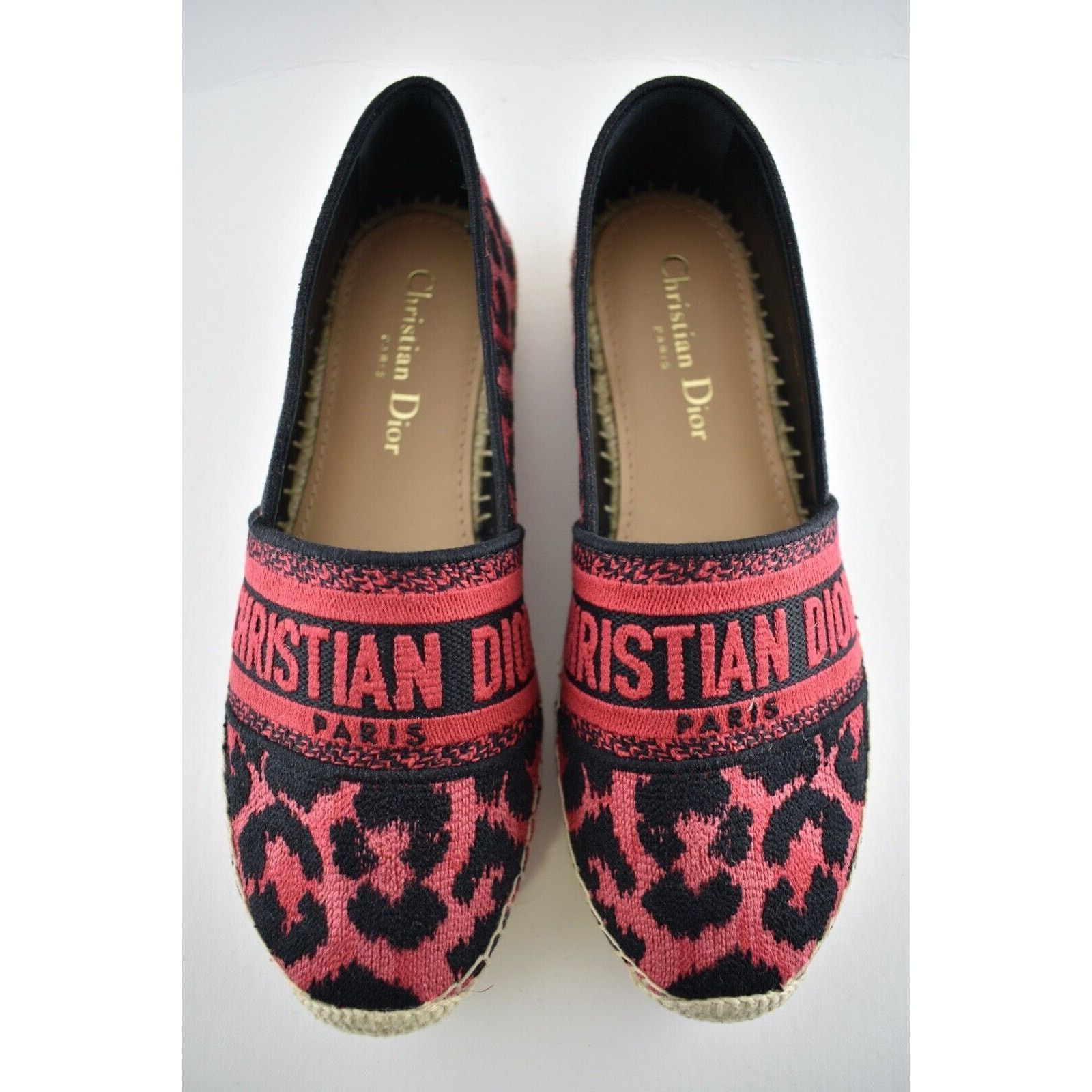 Dior Granville Leopard Pop D Logo Embroidered Espadrille Flat 39 Size US 9 / IT 39 - 6 Thumbnail