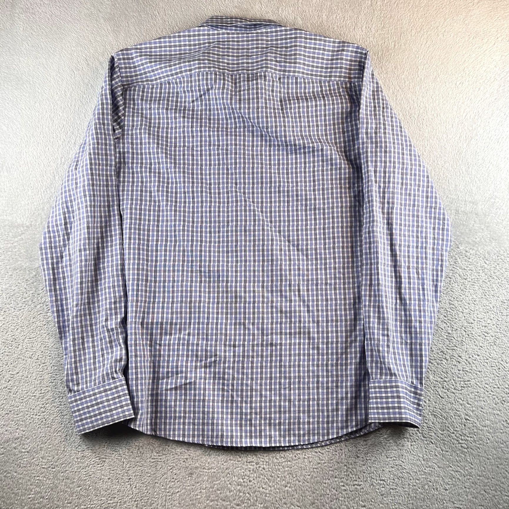 UNTUCKit UNTUCKit Shirt Mens XXL Blue Check Button Down Sleeve Preppy Long Sleeve Button-Up Chest Pocket Curved Hem Nylon Blend Regular Men Size US XXL / EU 58 / 5 - 2 Thumbnail