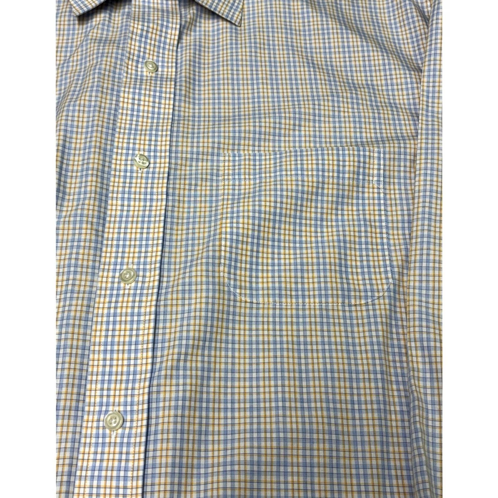 Brooks Brothers Brooks Brothers Madison Dress Shirt Mens 16.5 Blue Yellow Supima Cotton Check Size 46R - 2 Thumbnail