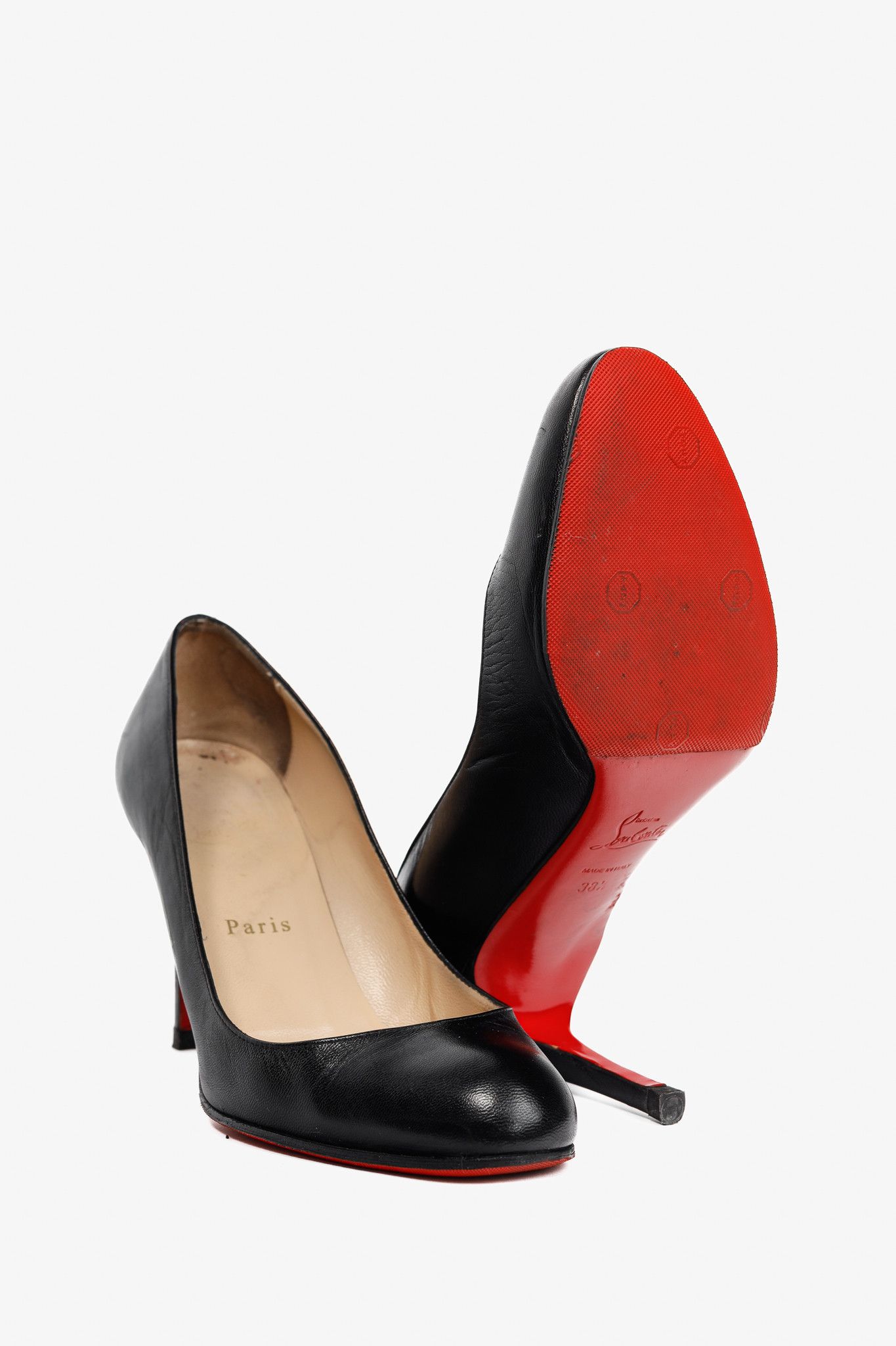 Christian Louboutin Christian Louboutin Simple Black Leather Pumps Size US 8 / IT 38 - 4 Thumbnail