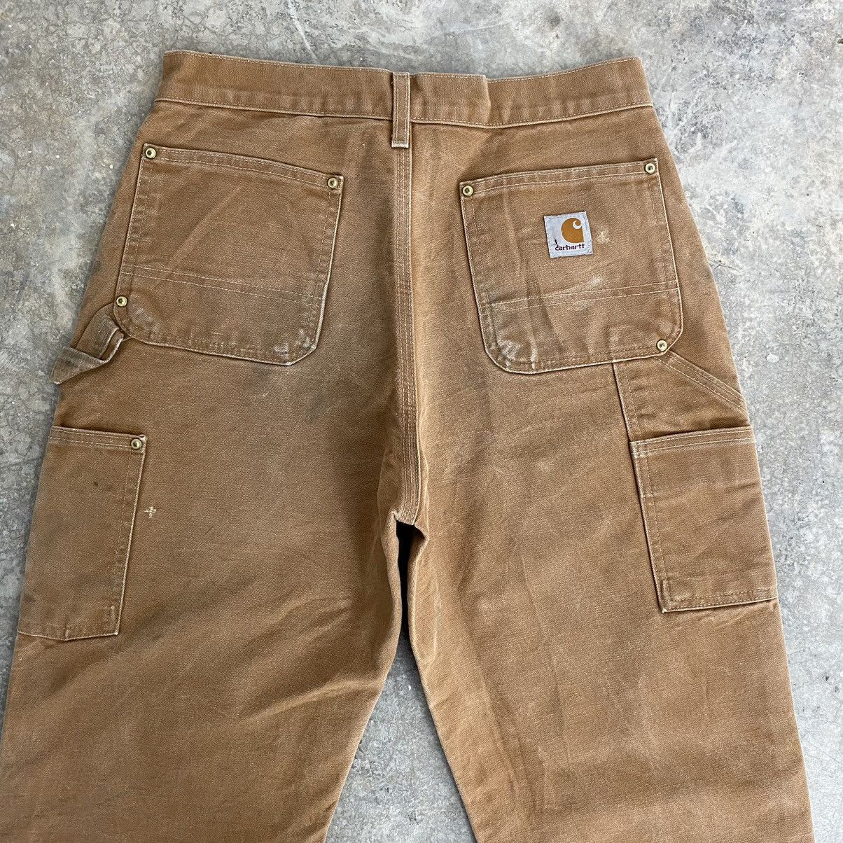 Carhartt VTG Carhartt Double Knee Faded Tan Dirty Carpenter Pants Size US 29 - 13 Thumbnail
