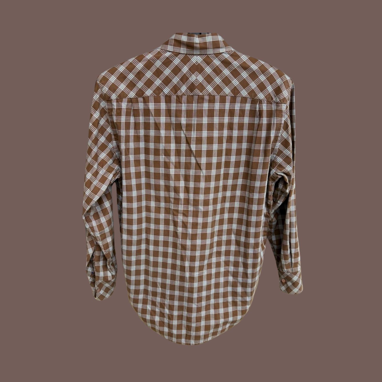 Banana Republic × Vintage VTG Buttondown Shirt Banana Republic Brown Plaid | 90s Prep Size US S / EU 44-46 / 1 - 3 Thumbnail