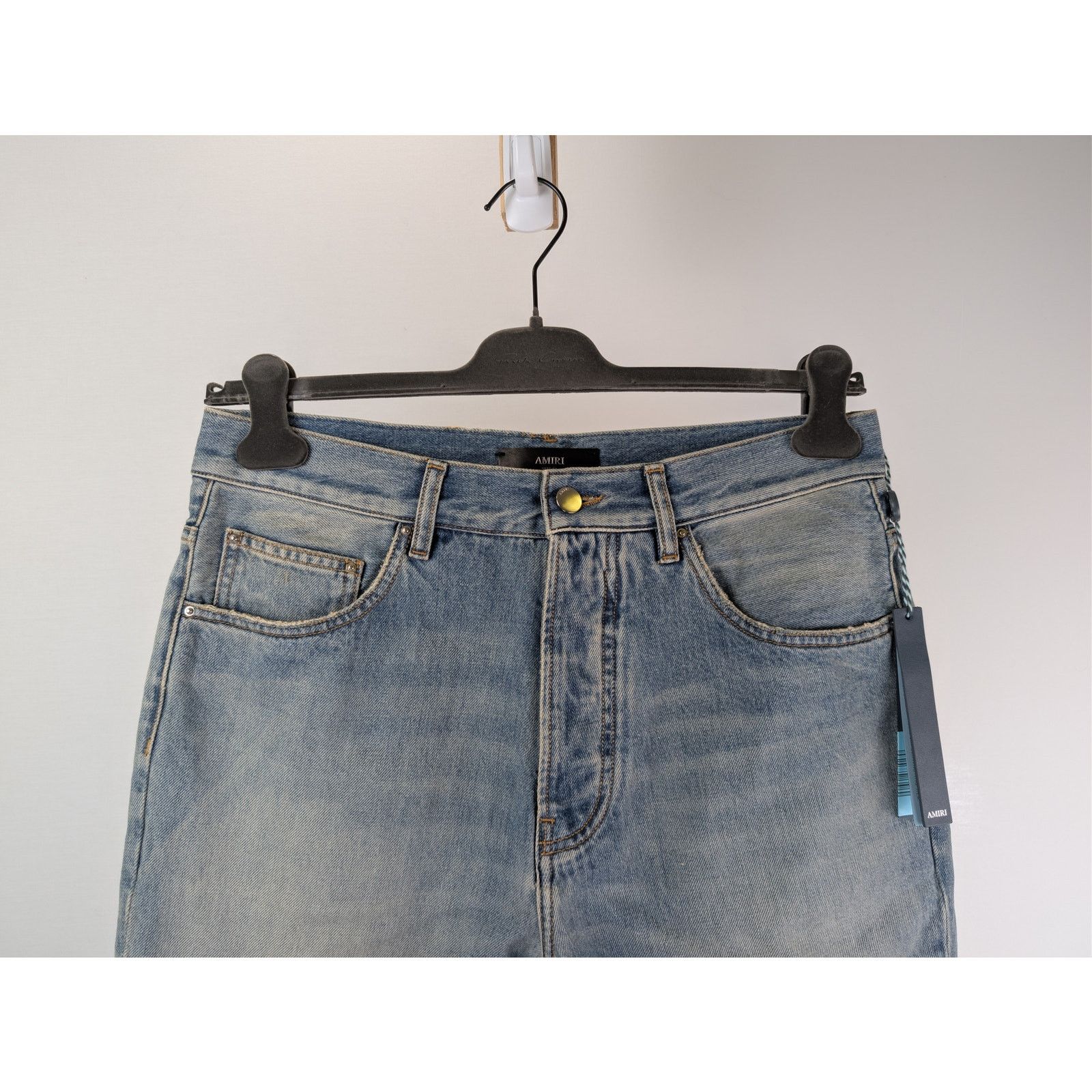 Amiri o1rshd1 Amiri Straight Leg Flare Jean Denim Antique Indigo Size US 30 / EU 46 - 3 Thumbnail