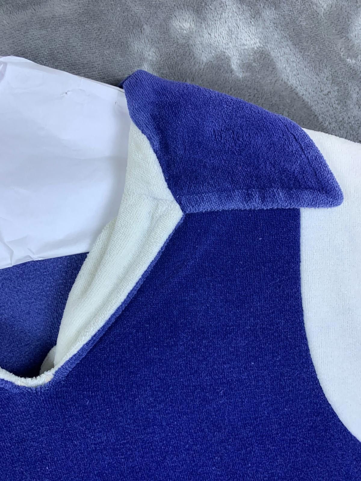Designer 70s ELY Johnny Collar Plush Cotton Pullover LS Polo (274) Size US S / EU 44-46 / 1 - 4 Thumbnail