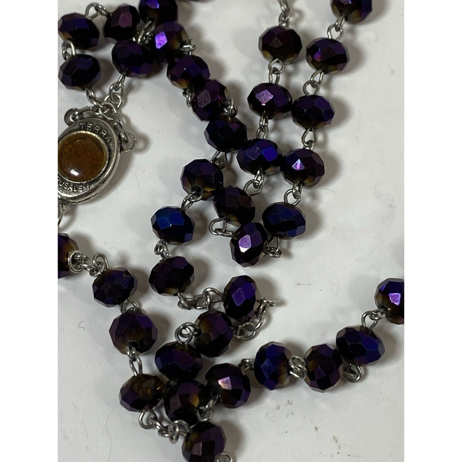 Other JERUSALEM TERRA Rosary Purple Crystalized Beads Rosary Size ONE SIZE - 9 Thumbnail