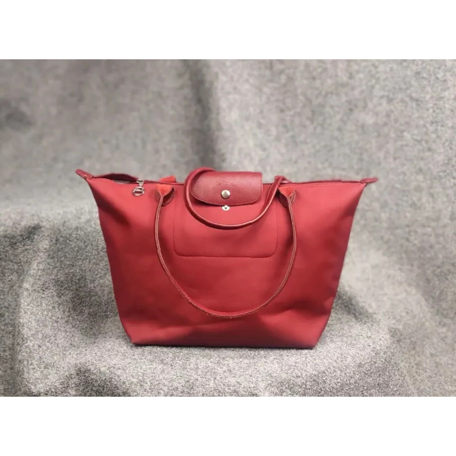 Longchamp Longchamp Le Pliage Néo wine red-colored nylon and leather tote bag Handbag Size ONE SIZE - 2 Thumbnail