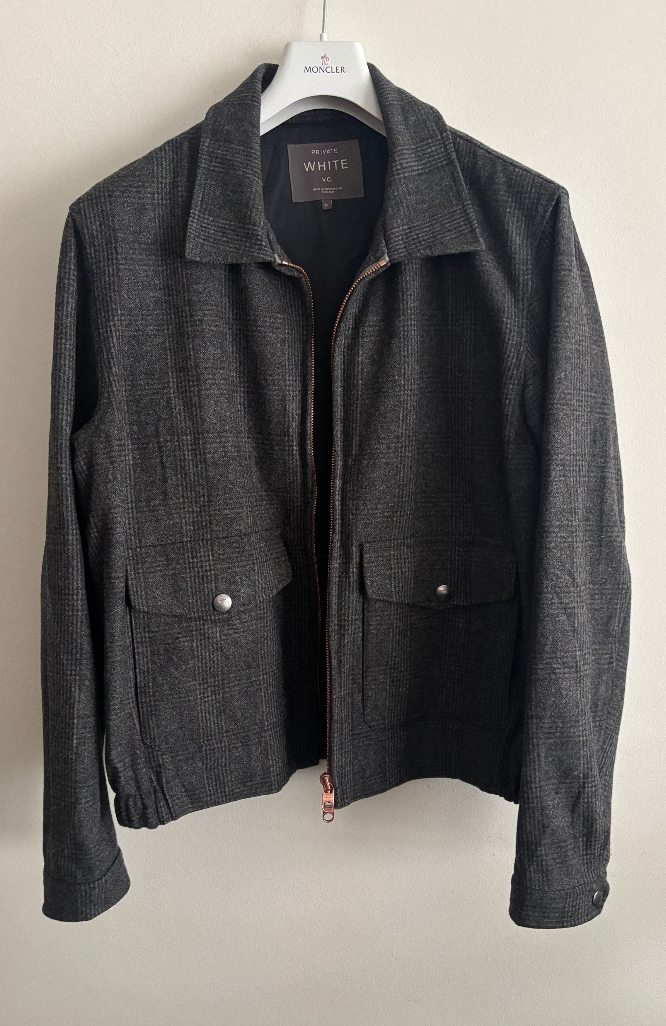 Private White V.C. $750 Mr.Porter Check Wool A-2 Bomber Jacket --6/ Large -XL Size US L / EU 52-54 / 3 - 2 Thumbnail