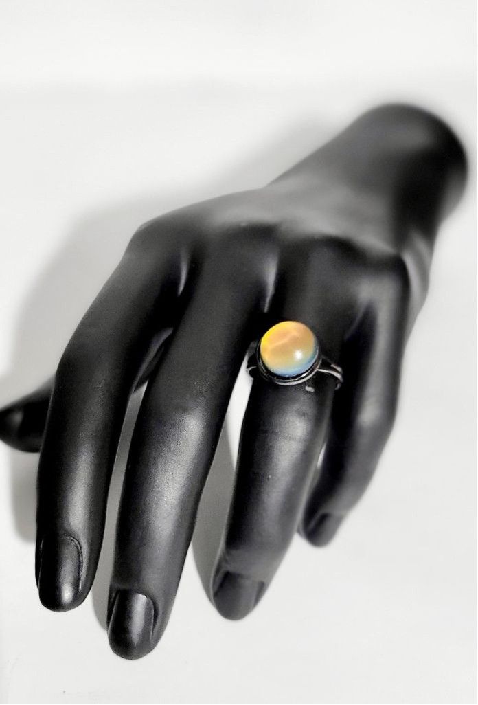 Handmade Hand crafted adjustable color changing mood ring Size ONE SIZE - 3 Thumbnail