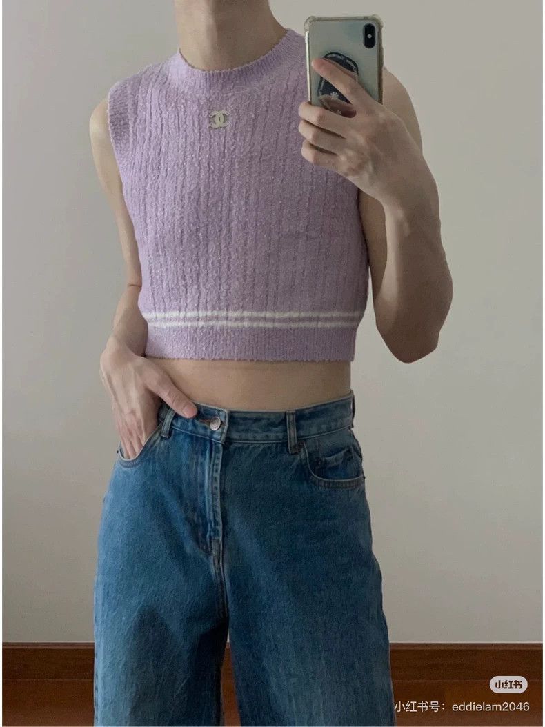 Chanel Chanel Preview Series Purple Knitted Vest Size XS / US 0-2 / IT 36-38 - 8 Thumbnail