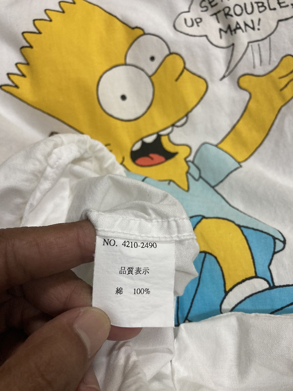 The Simpsons × Vintage Vintage 90’s The Simpsons Cotton Hoodie Jacket White Size US L / EU 52-54 / 3 - 13 Thumbnail