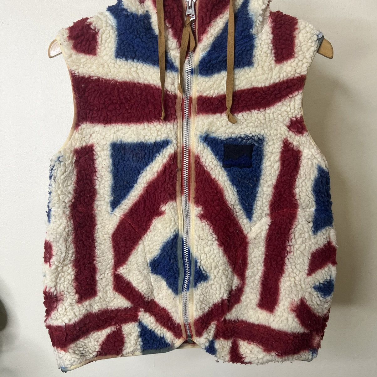 If Six Was Nine RNA Bold Graphic Union Jack Flag hooded Sherpa Fleece Vest Size US M / EU 48-50 / 2 - 4 Thumbnail