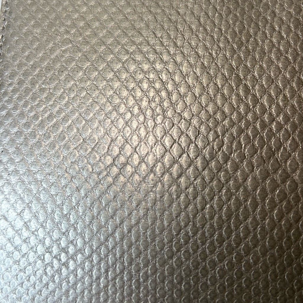 Salvatore Ferragamo NWT Salvatore Ferragamo Silver Leather Python-Print Passport Size ONE SIZE - 3 Thumbnail