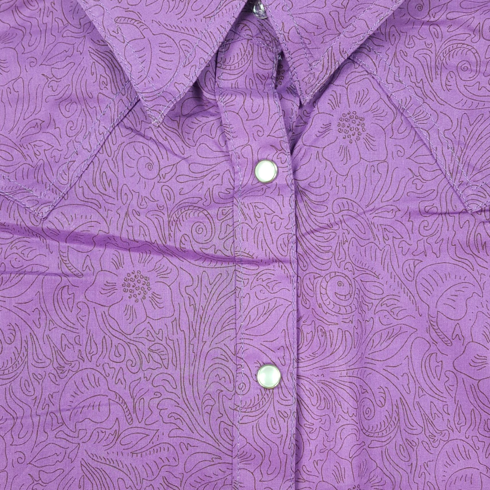 Wrangler Wrangler Purple Pearl Snap Women's Size XL Western Button Up Collar Shirt Top Size XL / US 12-14 / IT 48-50 - 4 Thumbnail