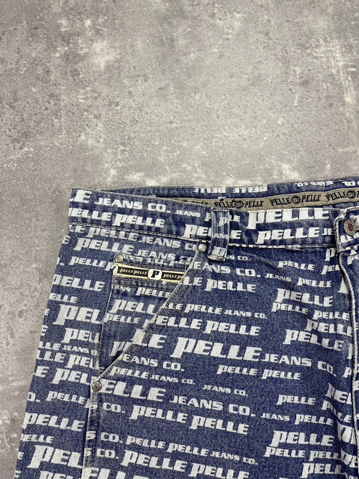 Pelle Pelle Pelle Pelle Marc Buchanan Vintage Multilogo Mega Baggy Jorts Size US 44 / EU 60 - 6 Thumbnail