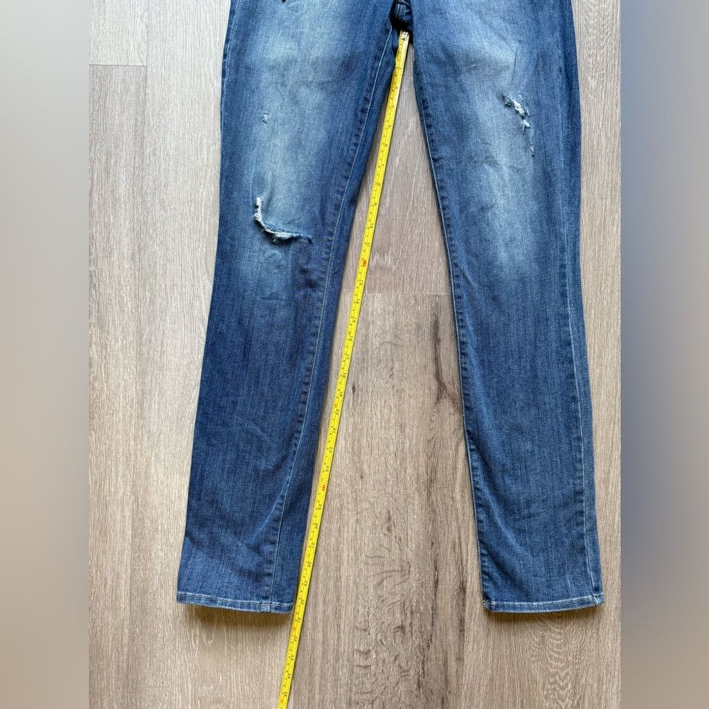 J Brand J Brand Blue Straight Leg Jeans with Distressed Fading Size 26" / US 2 / IT 38 - 9 Thumbnail