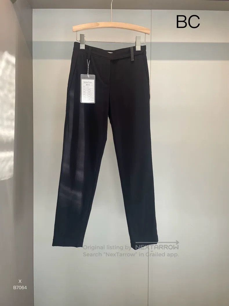 Brunello Cucinelli Brunello Cucinelli Black Beaded Wool Long Trousers Size 24" / US 00 / IT 34 - 1 Thumbnail