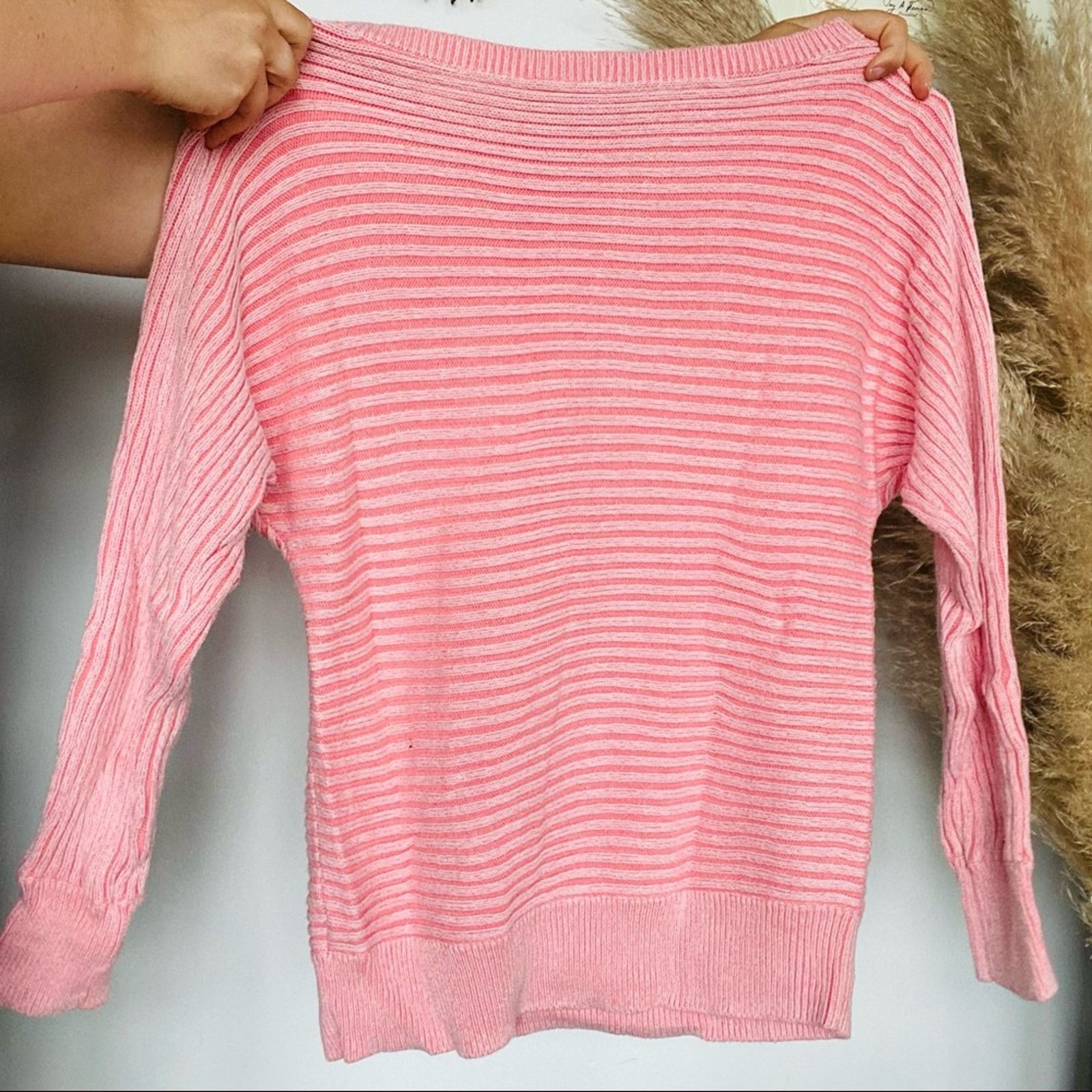 Gap GAP Blush Soft Pink Stripe Knit Long Sleeve Pullover Sweater Size M / US 6-8 / IT 42-44 - 8 Thumbnail