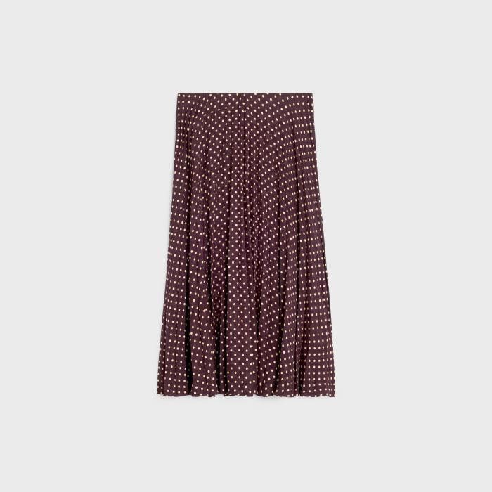 pleated midi skirt in silk