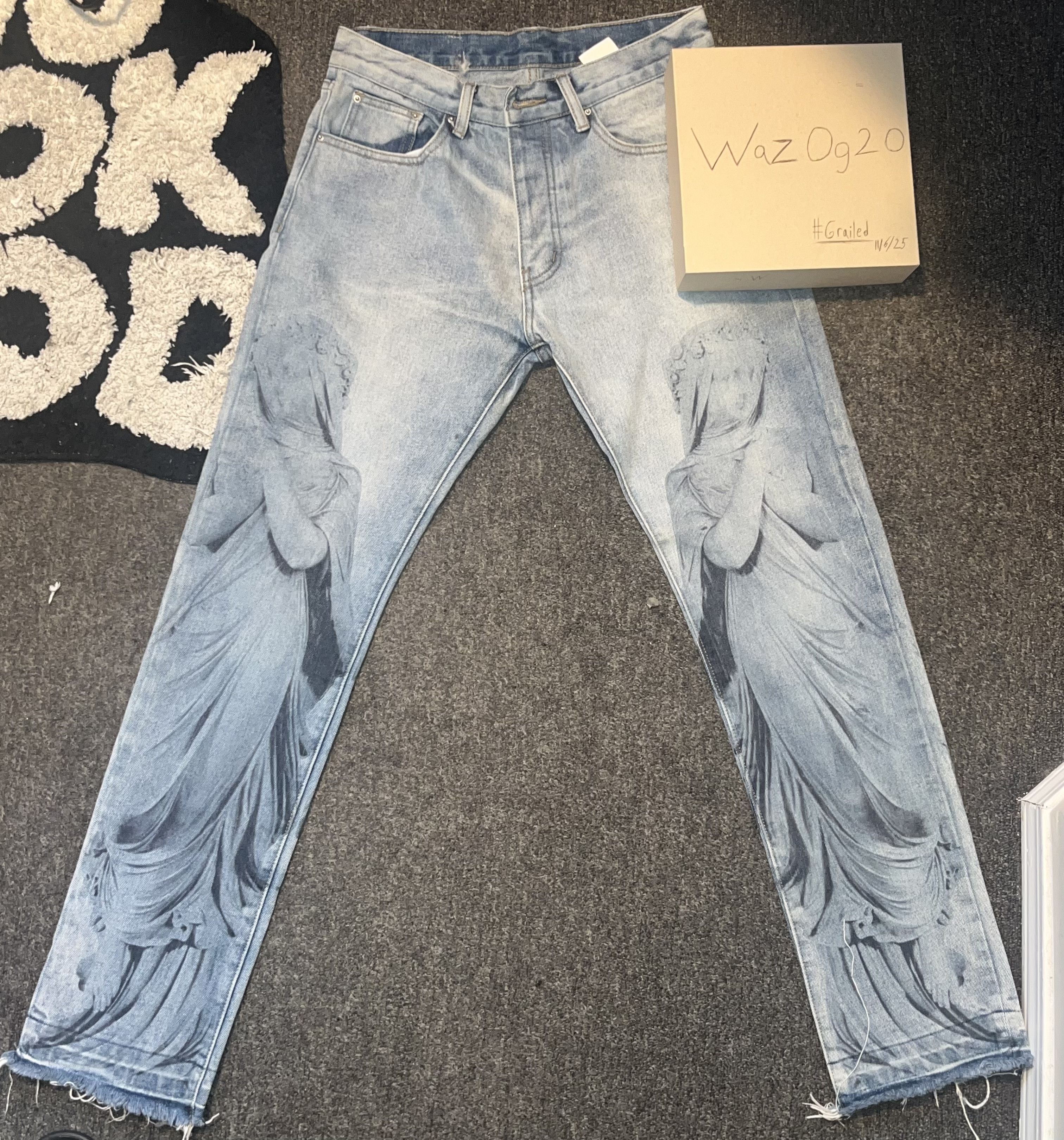 MNML Y2K Angel Design Striaght-Leg Jeans Size US 31 - 1 Thumbnail
