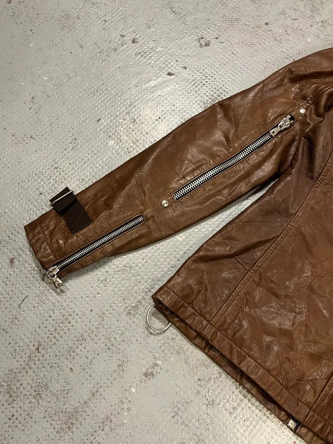 Dolce & Gabbana SS2004 Dolce & Gabbana Brown Multi-Zip Biker Leather Jacket Size XS / US 0-2 / IT 36-38 - 10 Thumbnail
