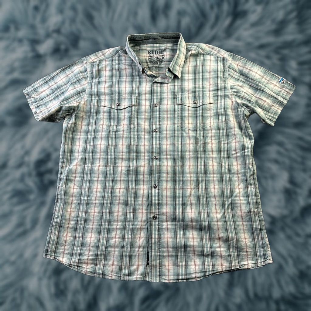 Vintage Kuhl Shirt XL Green Button-Up Outdoors Western Plaid Casual Shirt Mens Size US XL / EU 56 / 4 - 1 Thumbnail