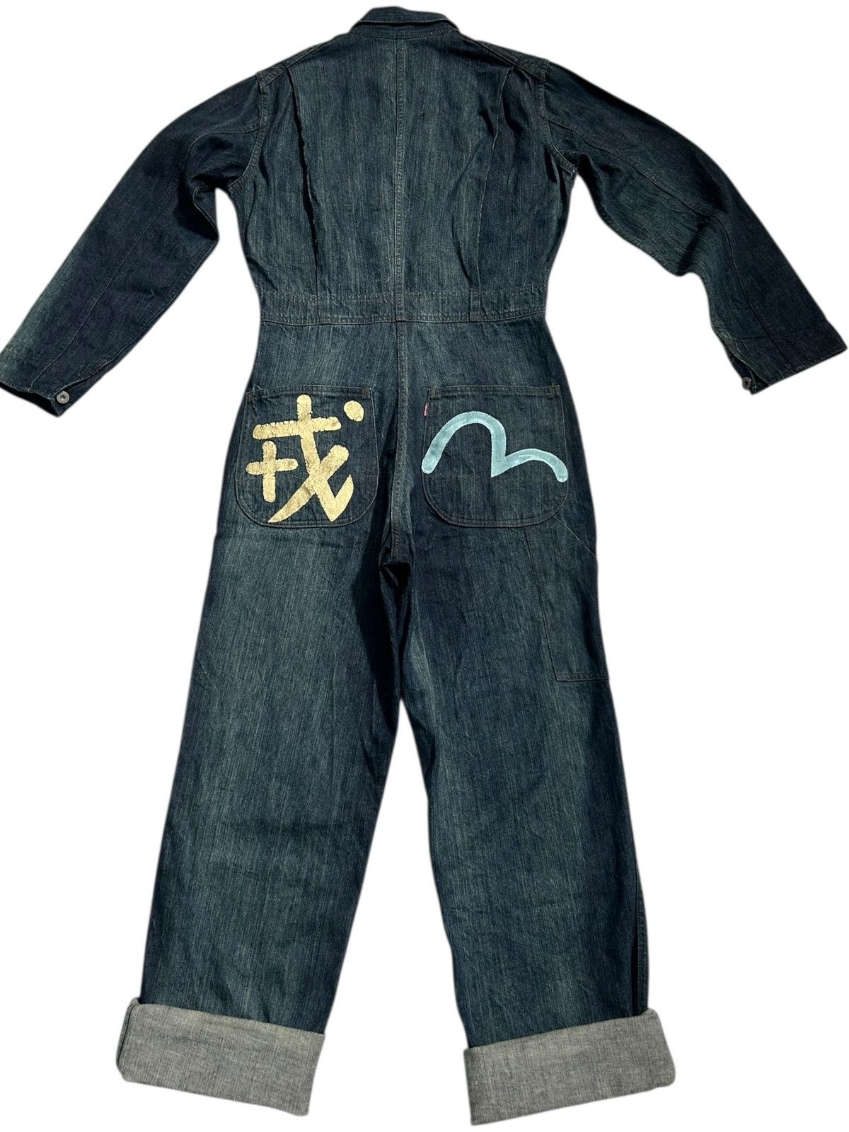 Evisu × Vintage RARE!!! Vintage Evisu Japan Seagull Blue Denim Coverall Size US 38 / EU 54 - 3 Thumbnail