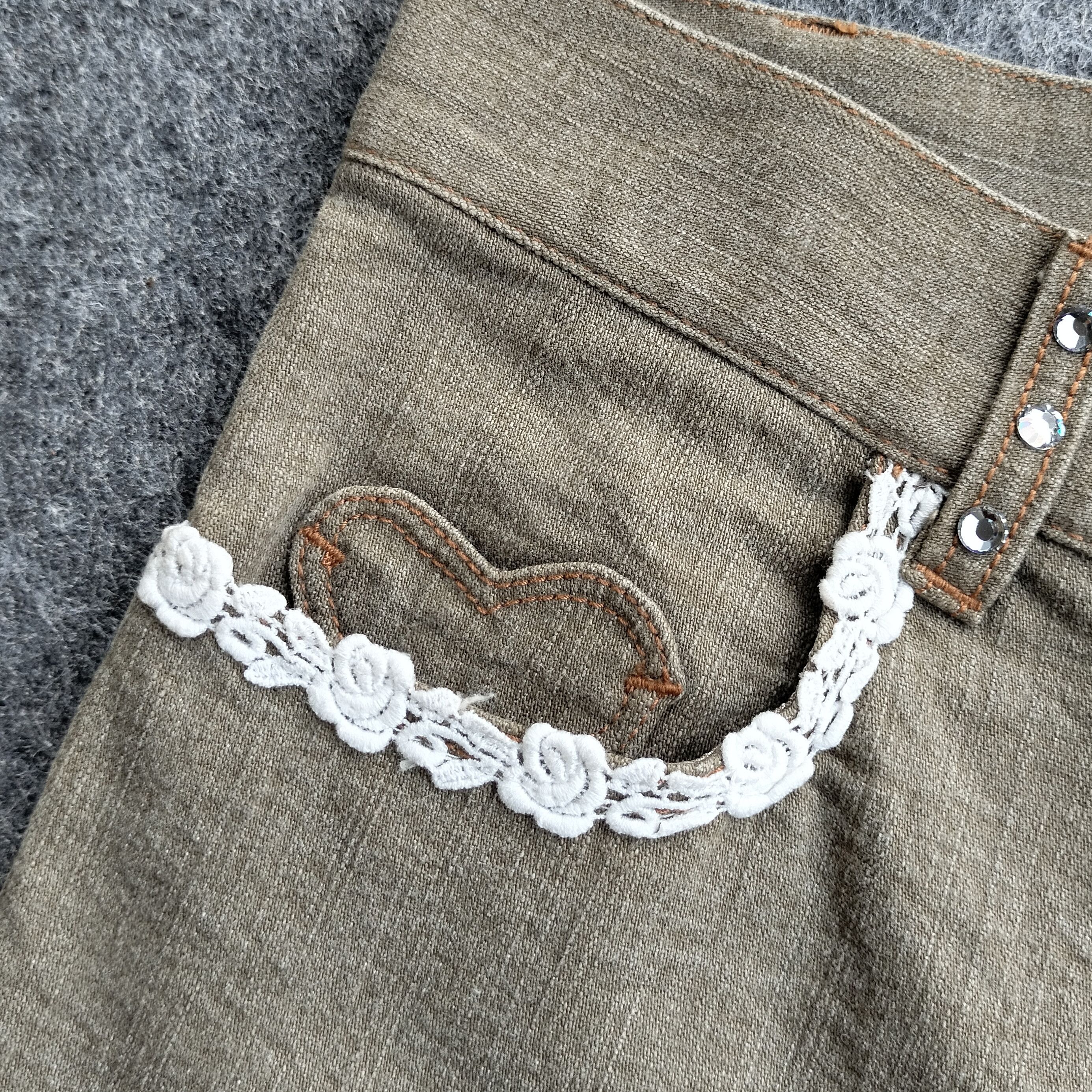 Hysteric Glamour 00s Mezzo Piano brocade rhinestone flarw jeans Size 27" / US 4 / IT 40 - 7 Thumbnail