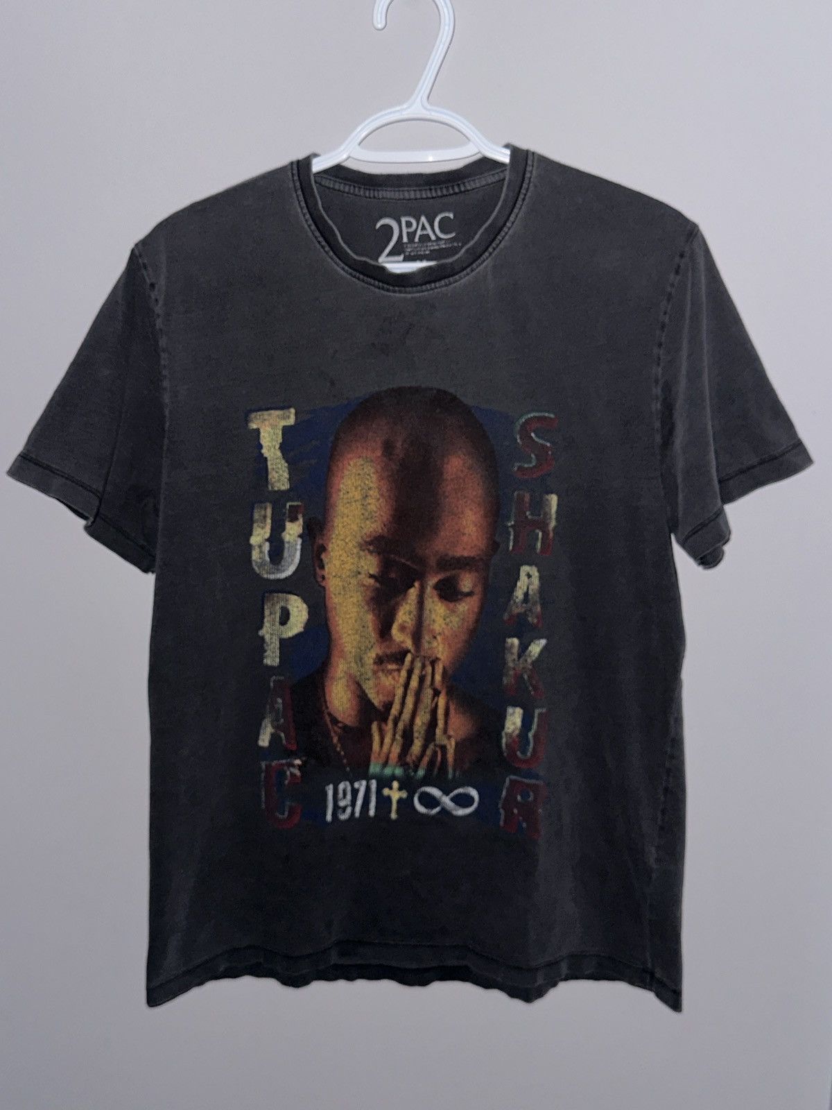 Vintage 2Pac Graphic Tee – Washed Black Size US L / EU 52-54 / 3 - 1 Thumbnail