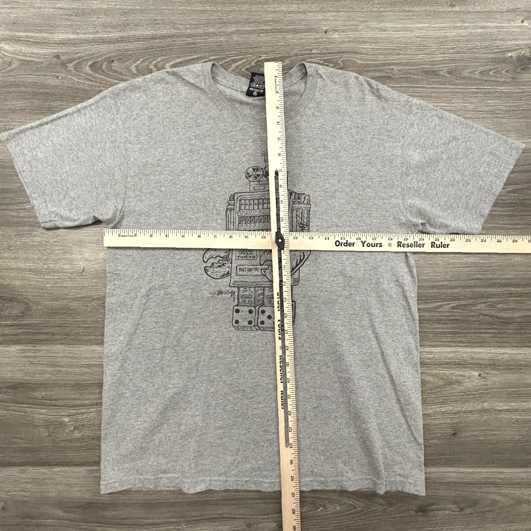Vintage VINTAGE Stussy Shirt Mens Medium Gray Inter Galactic Tokyo Robot Streetwear Graphic Print Crew Neck Short Sleeve Mens Regular XS? Size US M / EU 48-50 / 2 - 6 Thumbnail