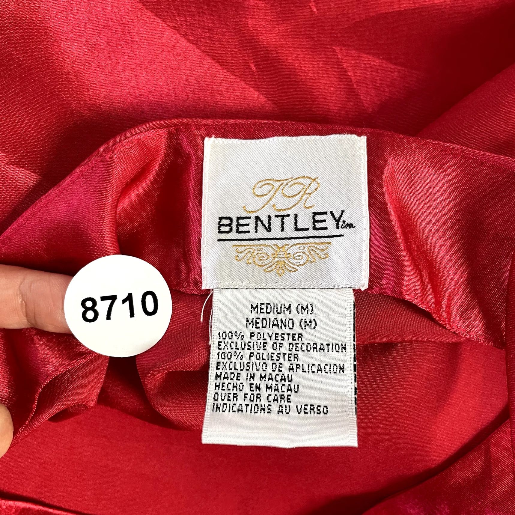Vintage VINTAGE Slip Dress M Red Satin Chemise Negligee Lingerie Bentley Satin Slip Dress M Red Size M / US 6-8 / IT 42-44 - 7 Thumbnail