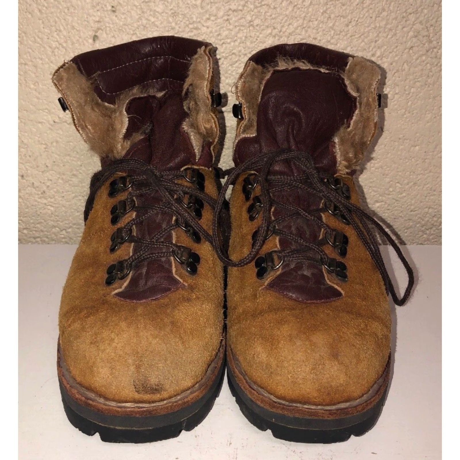 Vintage Custom Made Suede Boots W/ Land Roger Soles Suede Sherpa Lined Size 8 Mens Size US 8 / EU 41 - 3 Thumbnail