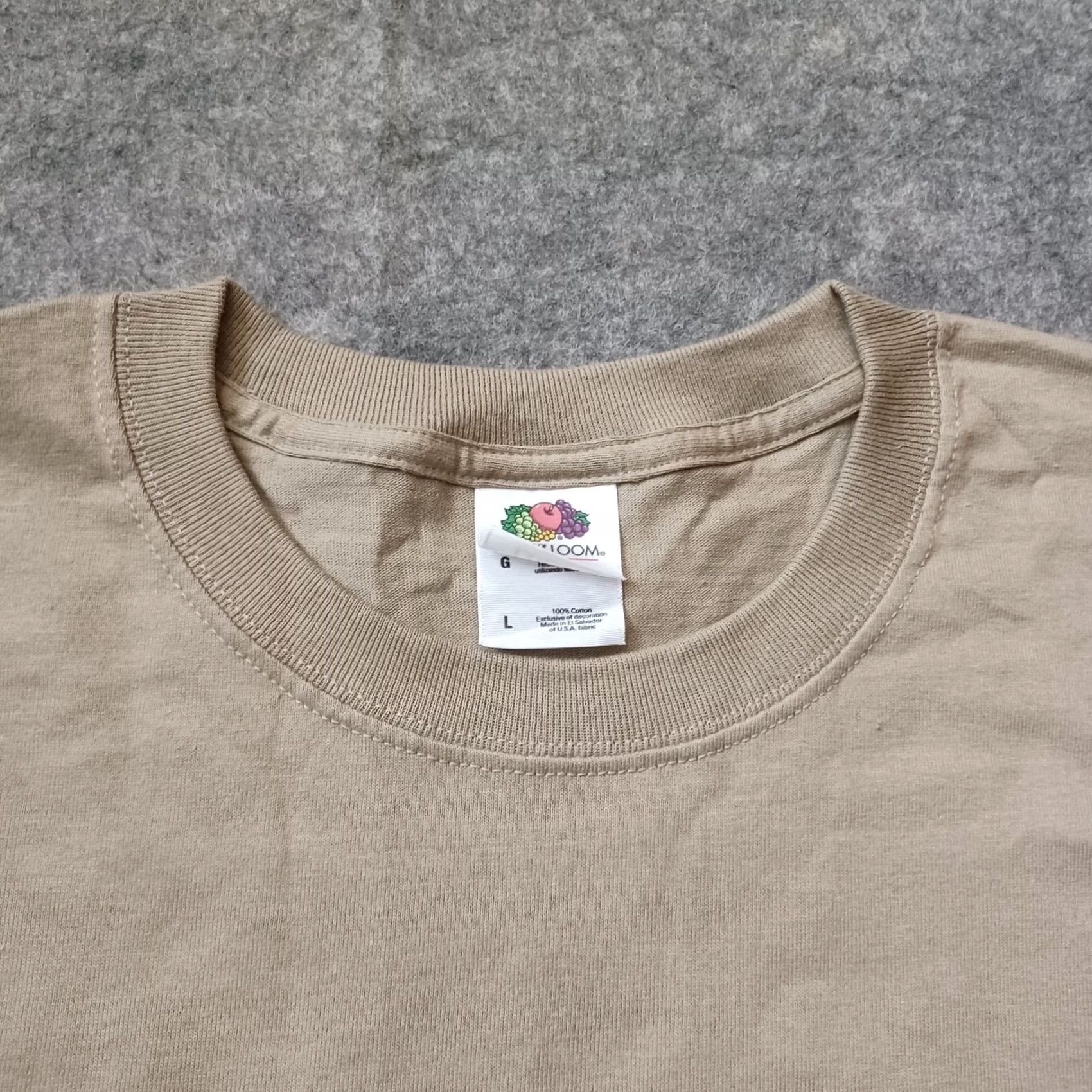Fruit Of The Loom Reno Nevada Bike Rally Shirt Mens Large Beige Double Side Skull Wings Logo 2013 Size US L / EU 52-54 / 3 - 7 Thumbnail
