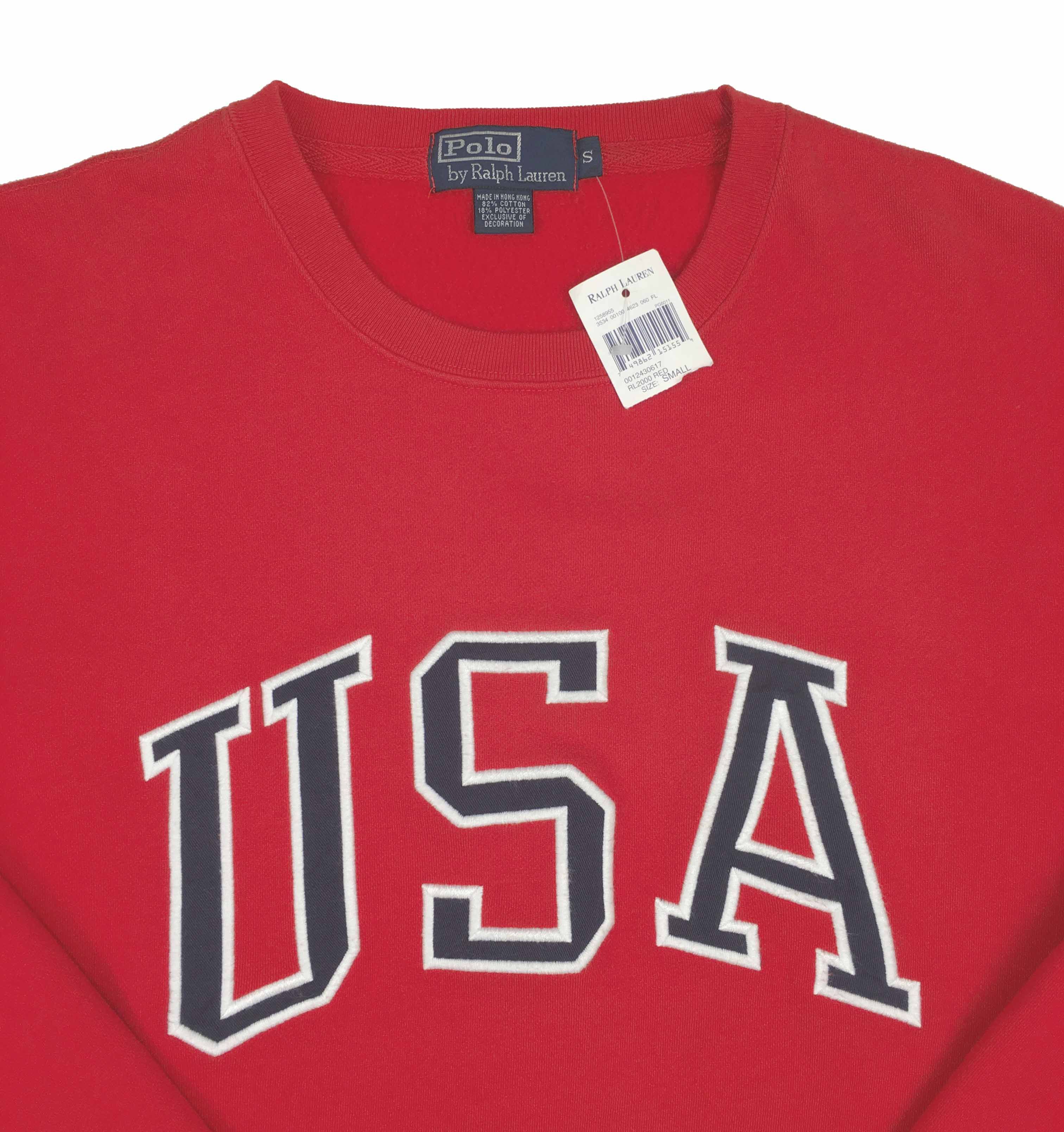 Polo Ralph Lauren NEW Vintage Polo Ralph Lauren USA Sweatshirt! Red OVERSIZED Size US S / EU 44-46 / 1 - 2 Thumbnail