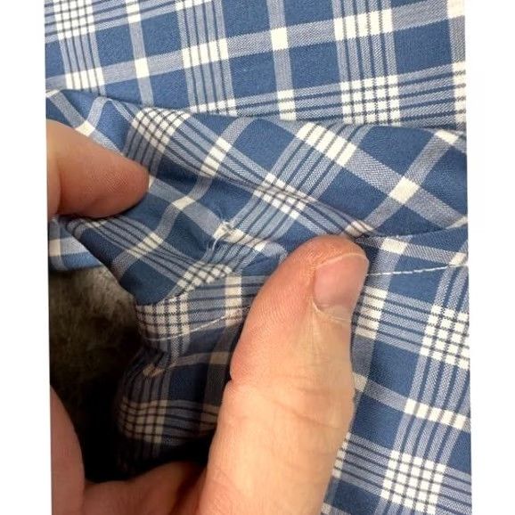 Vintage L.L. Bean Shirt Mens XL Tall Blue Plaid Button-Down Wrinkle Resistant Traditional Fit Casual Size US XL / EU 56 / 4 - 7 Thumbnail