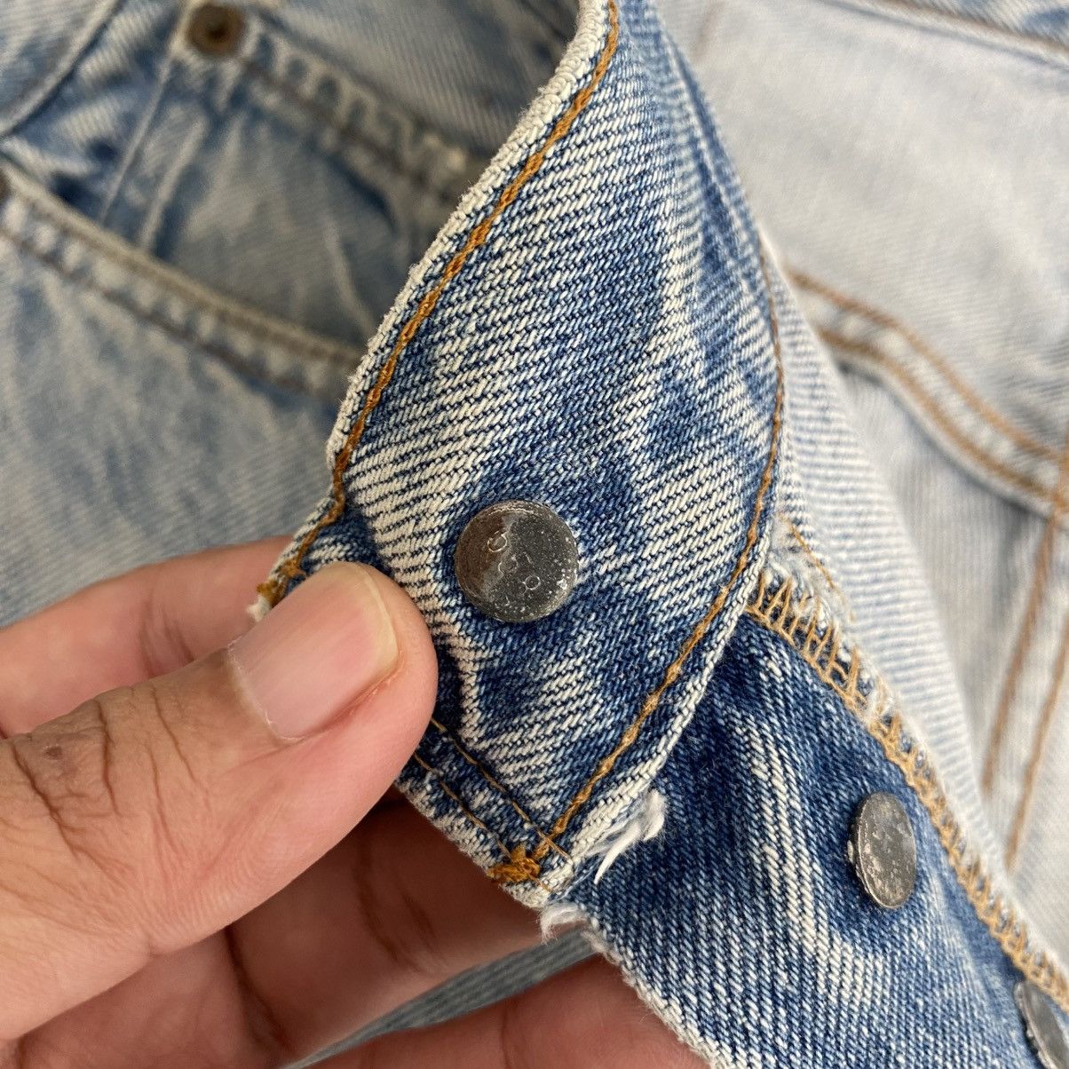 Levi's Vintage Levis 501 Stonewashed Blue Redline Distressed Jeans Size US 29 - 10 Thumbnail