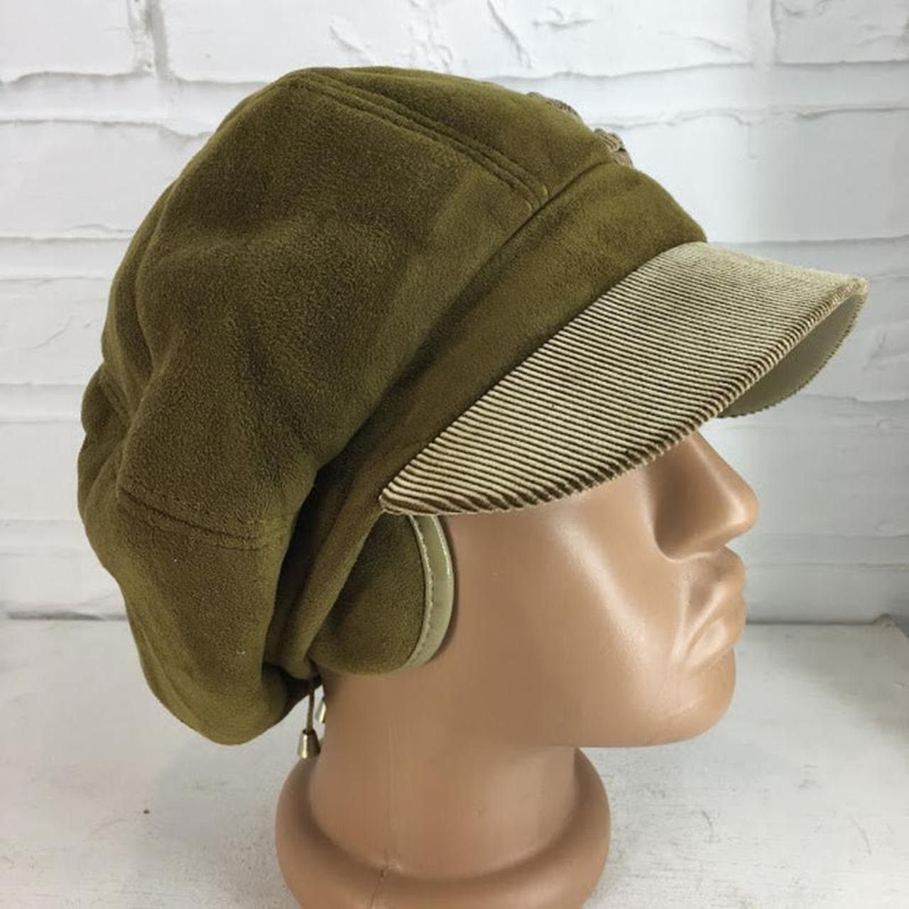 Vintage Corduroy newsboy (hat/cap) faux fur inside Size ONE SIZE - 2 Thumbnail