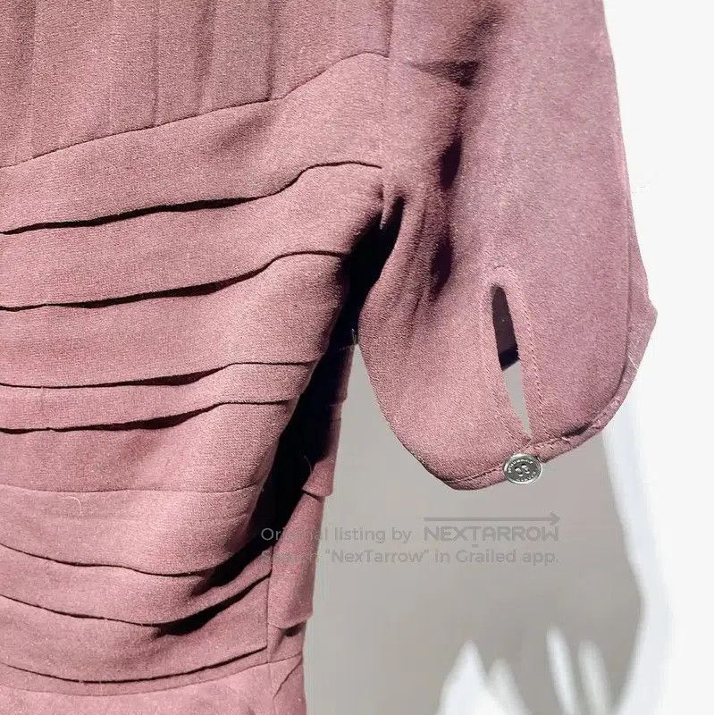 Burberry Burberry Summer Burgundy Silk Blend Dress. Size S / US 4 / IT 40 - 5 Thumbnail