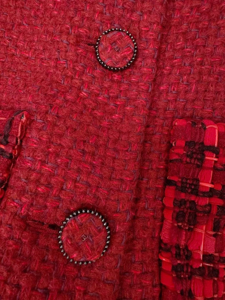 Chanel Chanel Red Woven Jacket Size 34 -2505 Size XS / US 0-2 / IT 36-38 - 3 Thumbnail