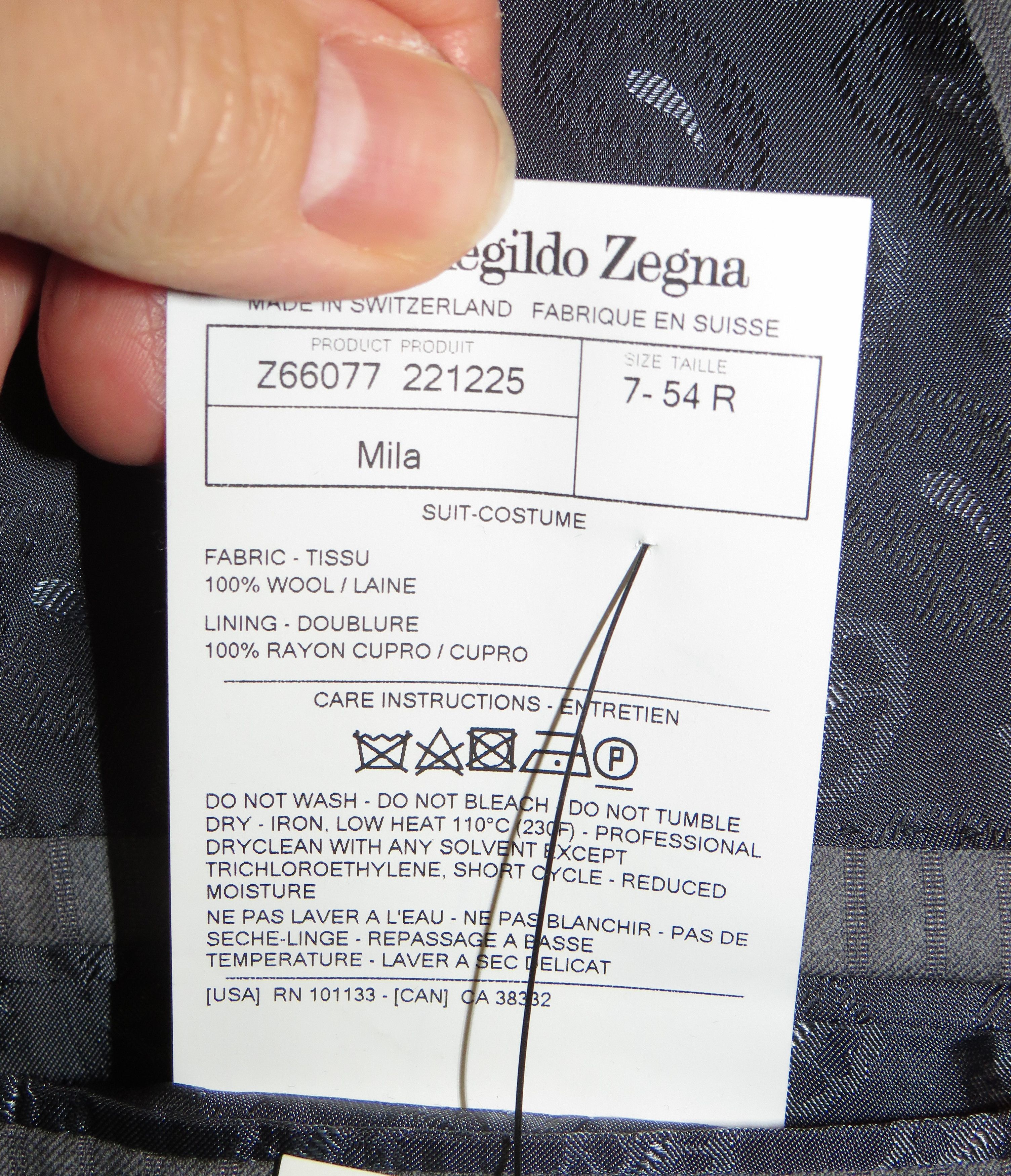 Ermenegildo Zegna Su Misura Trofeo Gray Stripe Current Two Button Suit 44R Size 44R - 18 Thumbnail