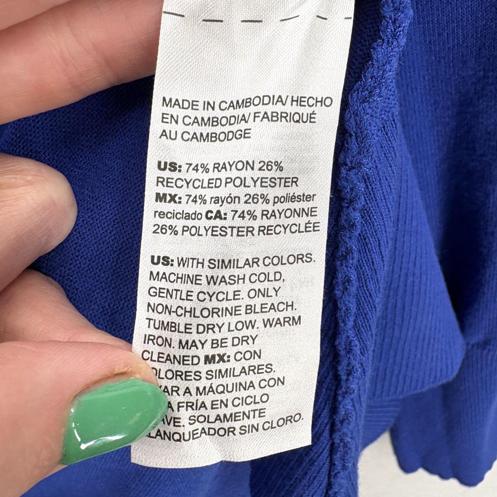 Vintage Chico's Cardigan Sweater Womens XL Knit Hanky Hem Open Front Rich Cobalt NWT Size XL / US 12-14 / IT 48-50 - 6 Thumbnail