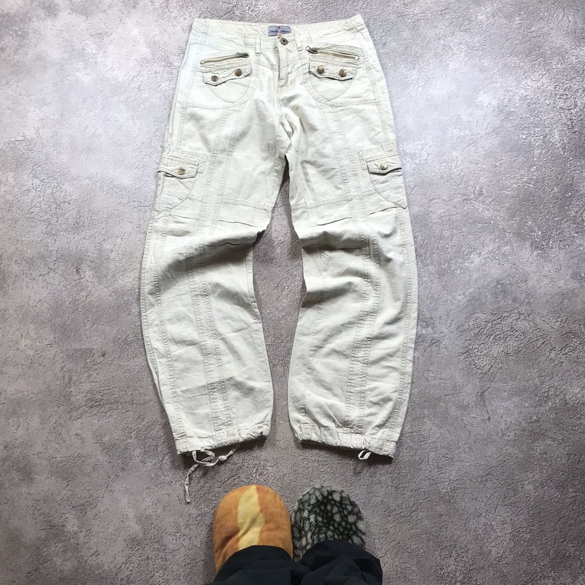 Vintage Vintage Y2K Baggy Distressed Cargo Pants Grunge Thrashed 29 Size 29" - 2 Thumbnail