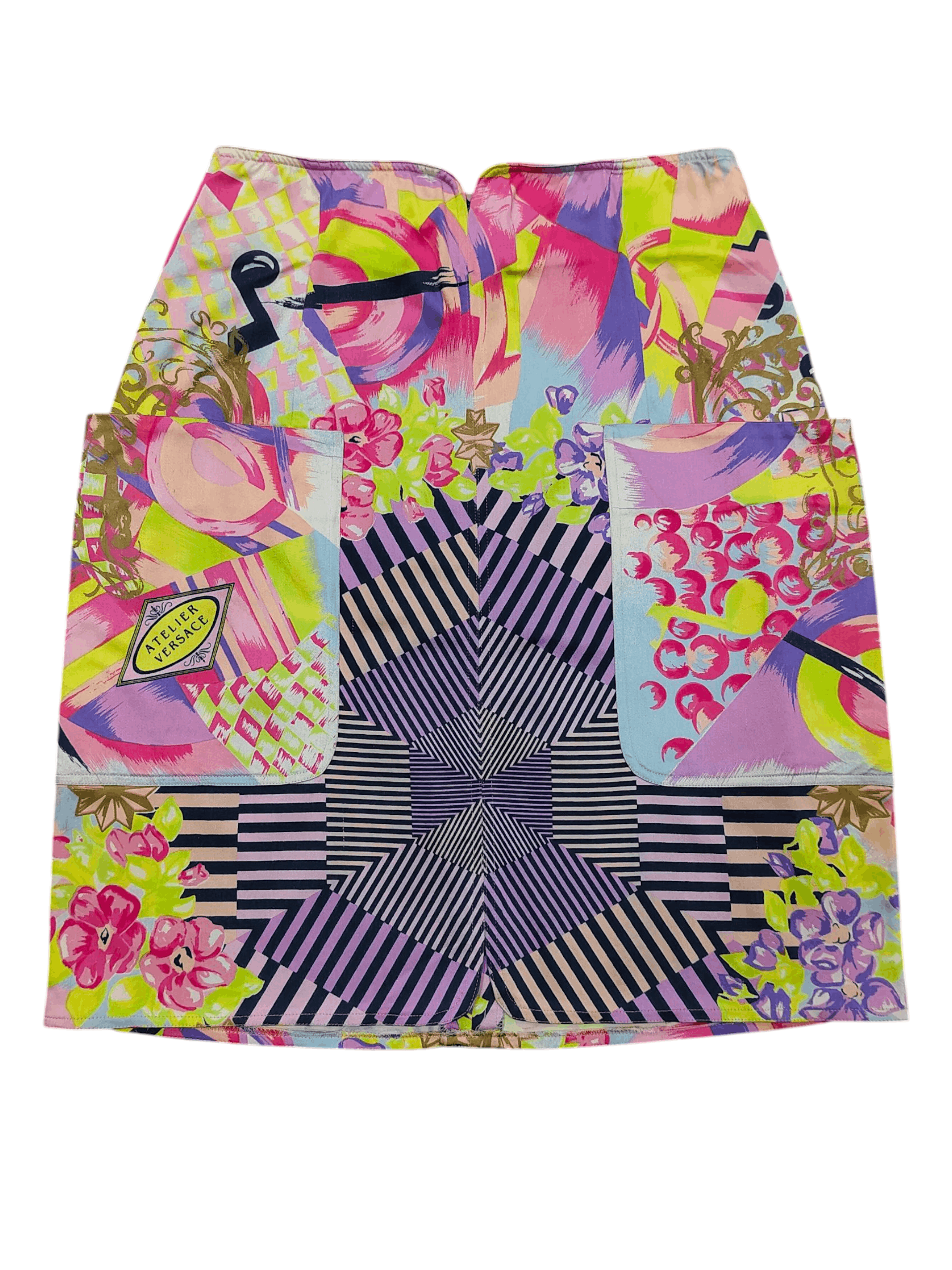 Versace ARCHIVE❤️‍🔥80s Gianni Versace Psychedelic Baroque Art Skirt Size 30" / US 8 / IT 44 - 1 Thumbnail