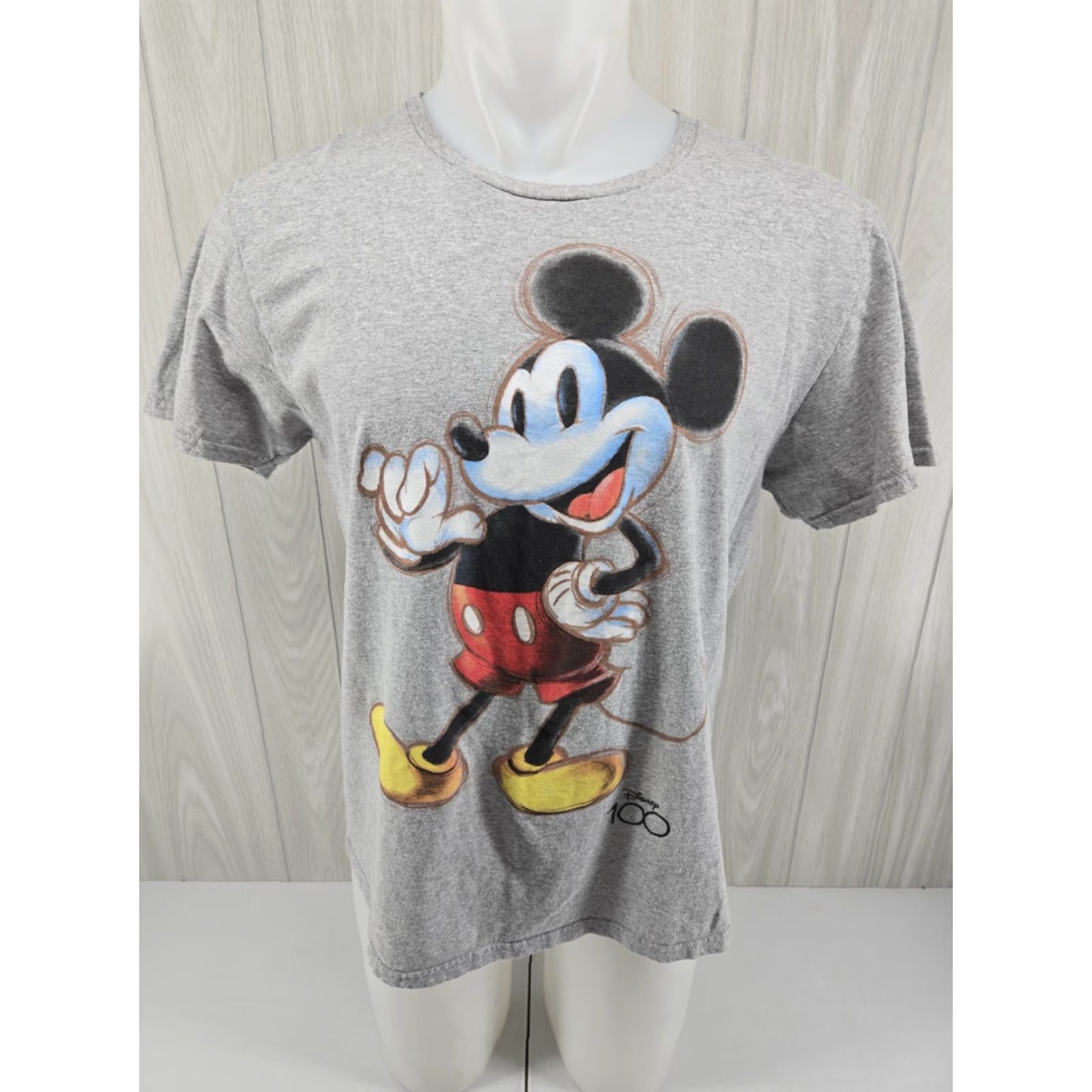 Disney Disney Mickey Mouse 100 Year Anniversary Shirt Large Gray Mens Shirt Crew Neck Short Sleeve Cotton Logo Vintage: No Brand Disney Theme Cartoon 2020s Size US L / EU 52-54 / 3 - 2 Thumbnail