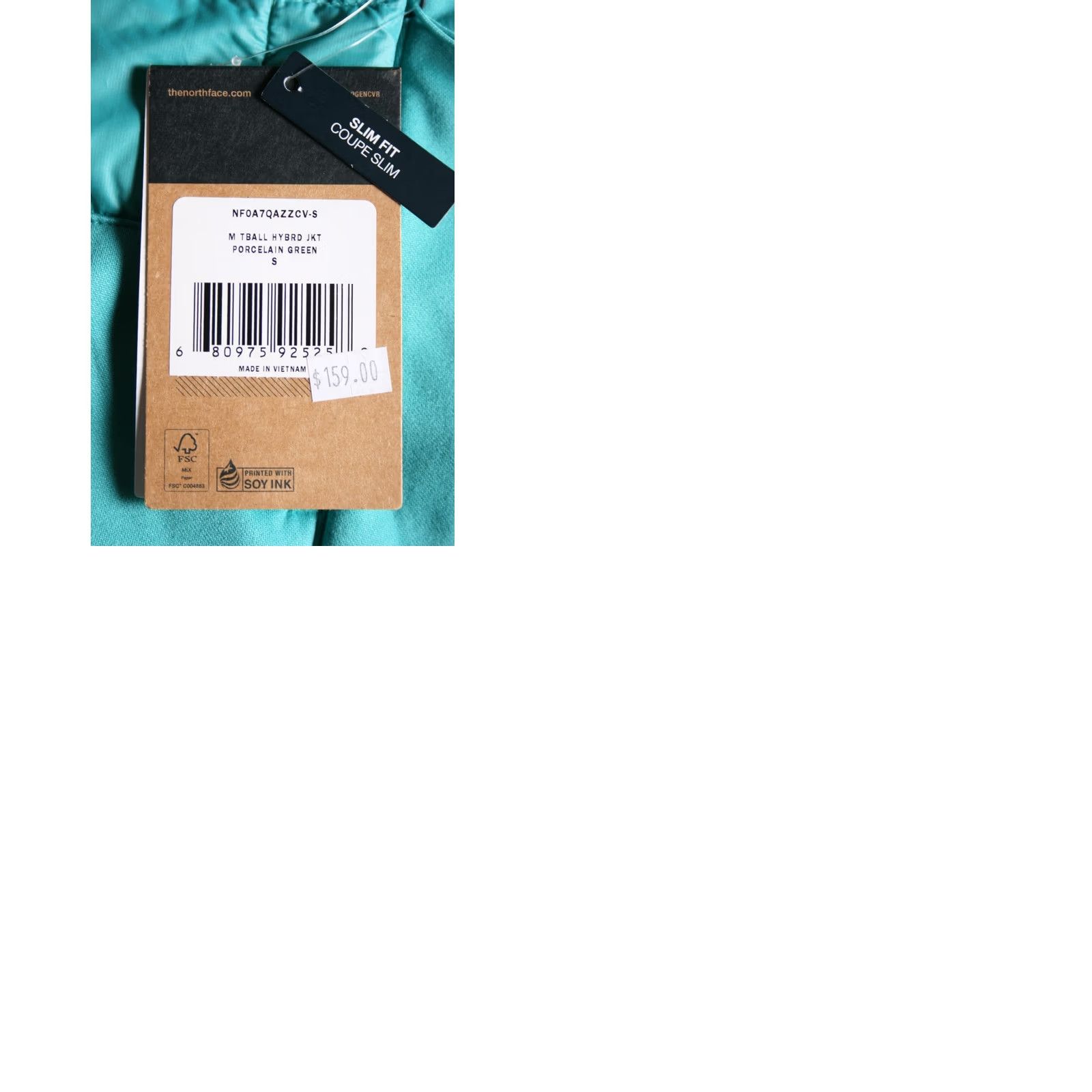 The North Face TNF Thermoball Eco Hybrid Porcelain Green Quilted 1/4 Zip Hooded Jacket Sz. S Mens Hoodie Green 1/4 Zip Nylon Zip Closure New with Tags Size US S / EU 44-46 / 1 - 9 Thumbnail