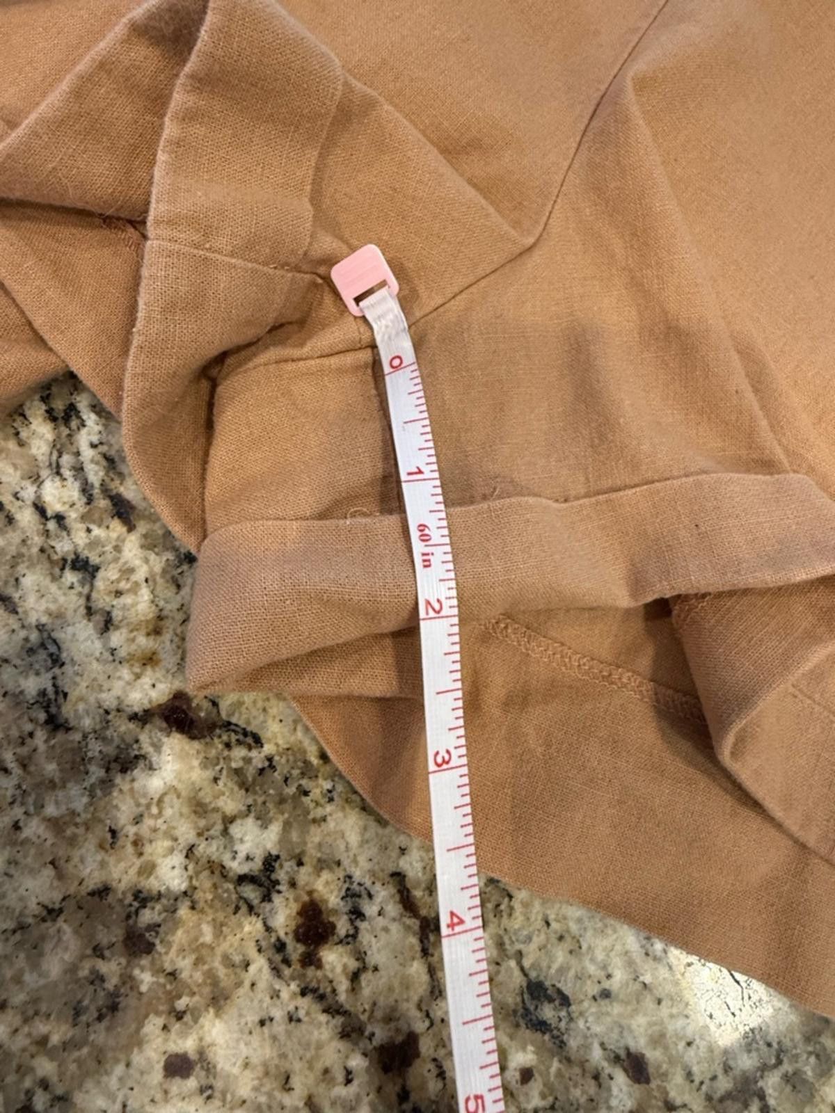 Asos ASOS paper bag linen blend shorts light brown/ tan SZ 14 Size 36" / US 14 / IT 50 - 9 Thumbnail
