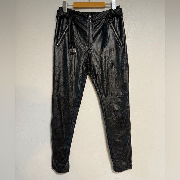 Other E.ssue Black Faux Leather Pants Size M Size 26" / US 2 / IT 38 - 2 Thumbnail