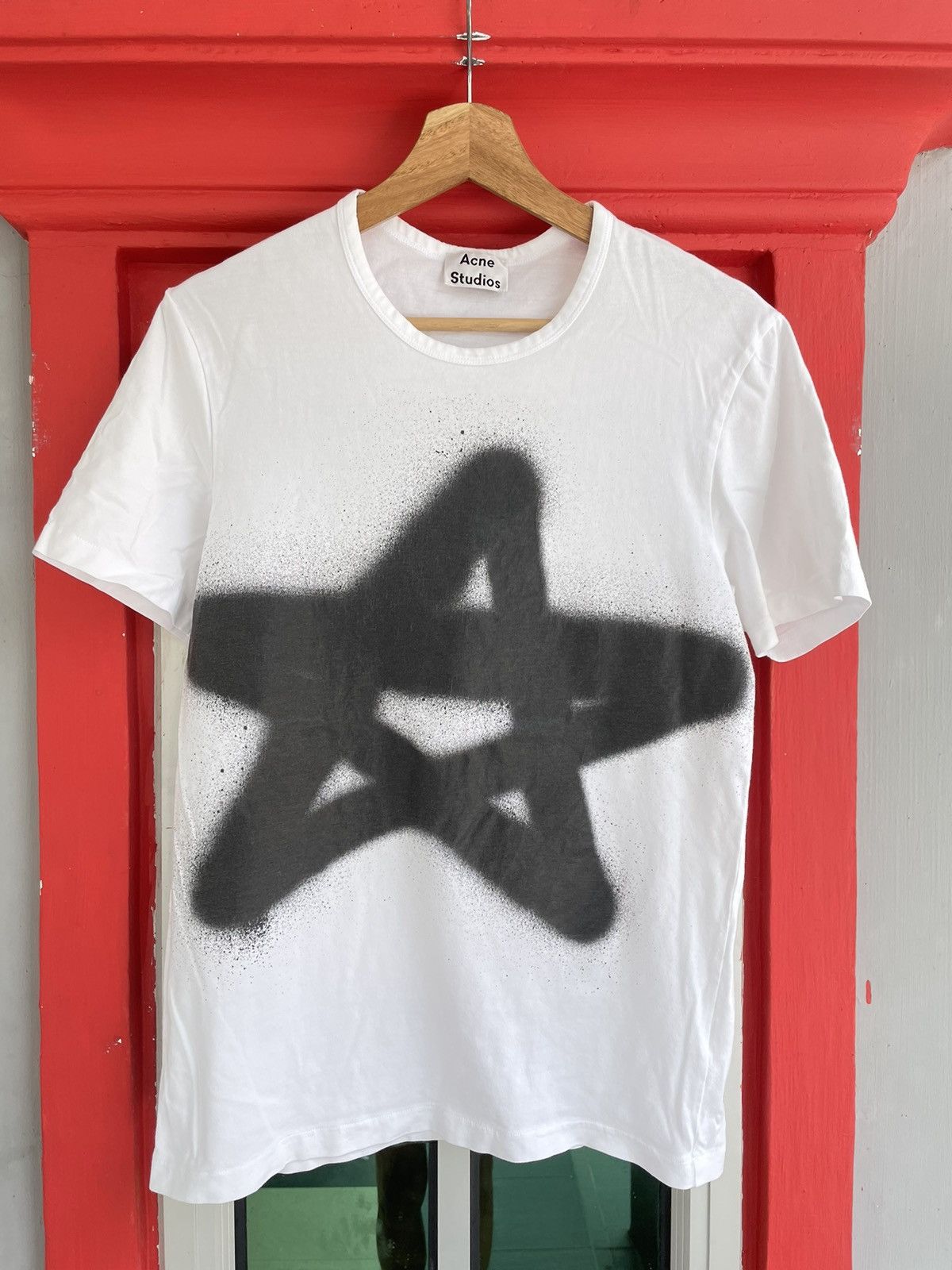 image of Acne Studios Eddy Symbol Sta Ss15 Tshirt in White, Men's (Size Small)